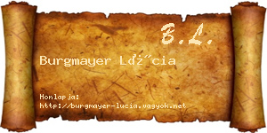 Burgmayer Lúcia névjegykártya